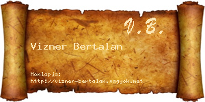 Vizner Bertalan névjegykártya